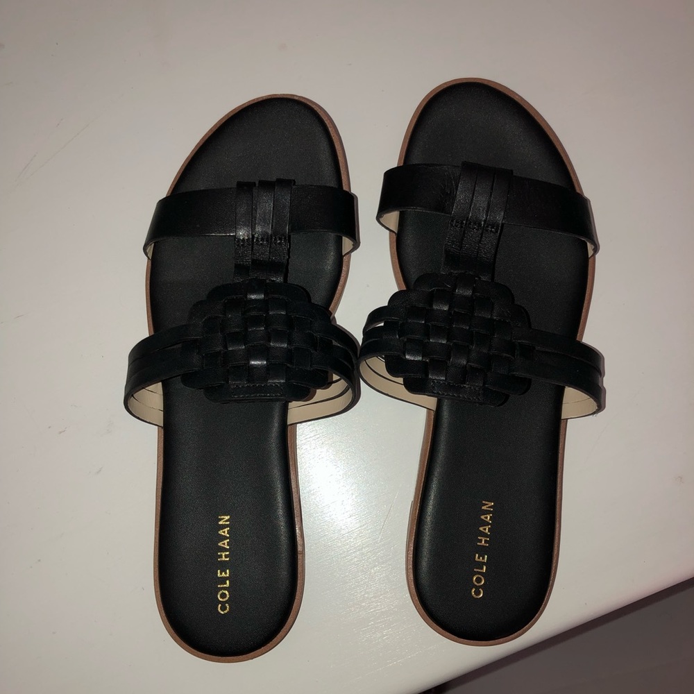 Cole Haan black leather sandals